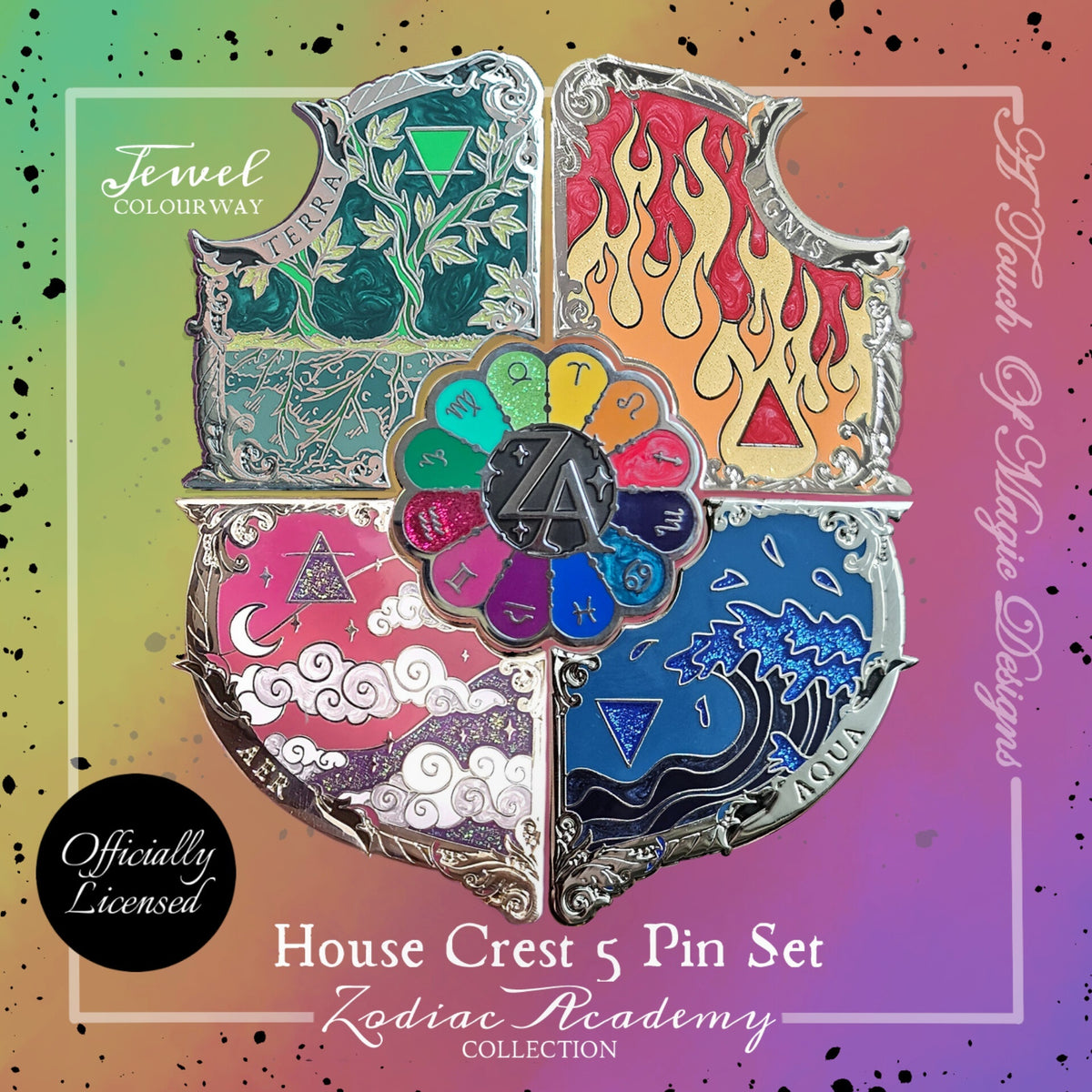 Zodiac Academy House Crest - Centre piece - JEWEL - Crest pin - TWISTED SISTERS OFFICIALLY LICENSED