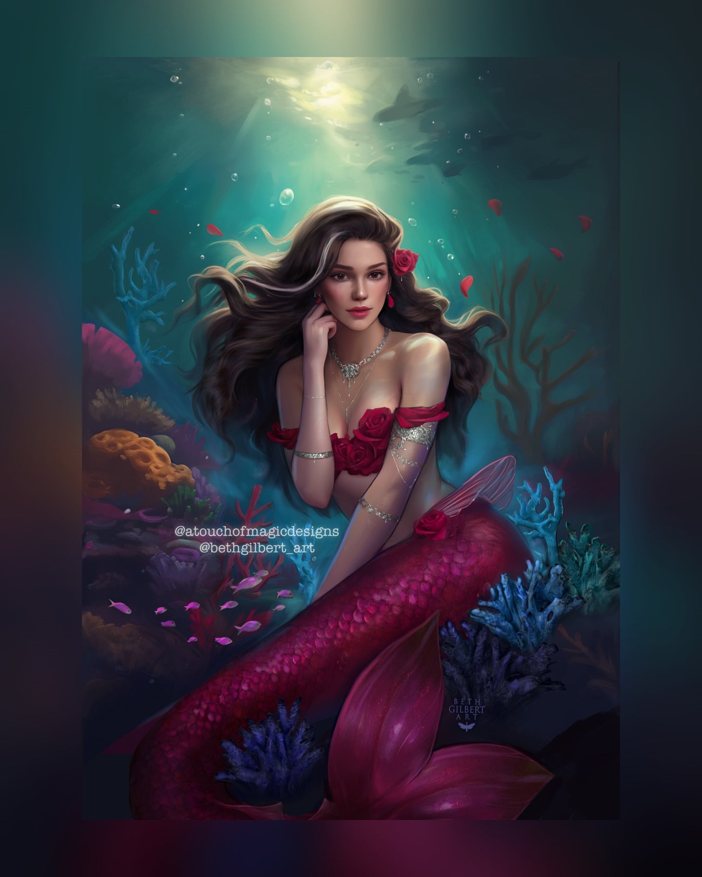 Mer-fantasy Scarlett - premium print