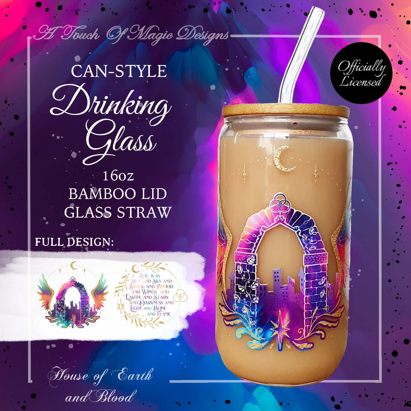 You are Magic Glass Can 16oz with Bamboo Lid and Glass Straw