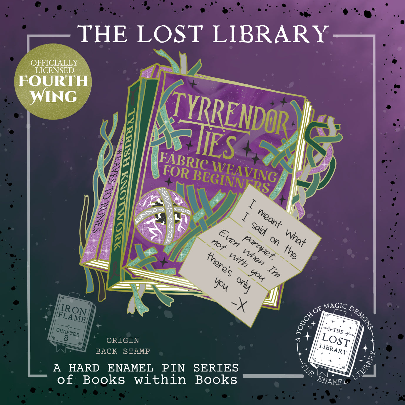 Lost Library Pin Collection - Tyrrendor Ties - FOURTH WING OFFICIALLY LICENSED - Pre-order