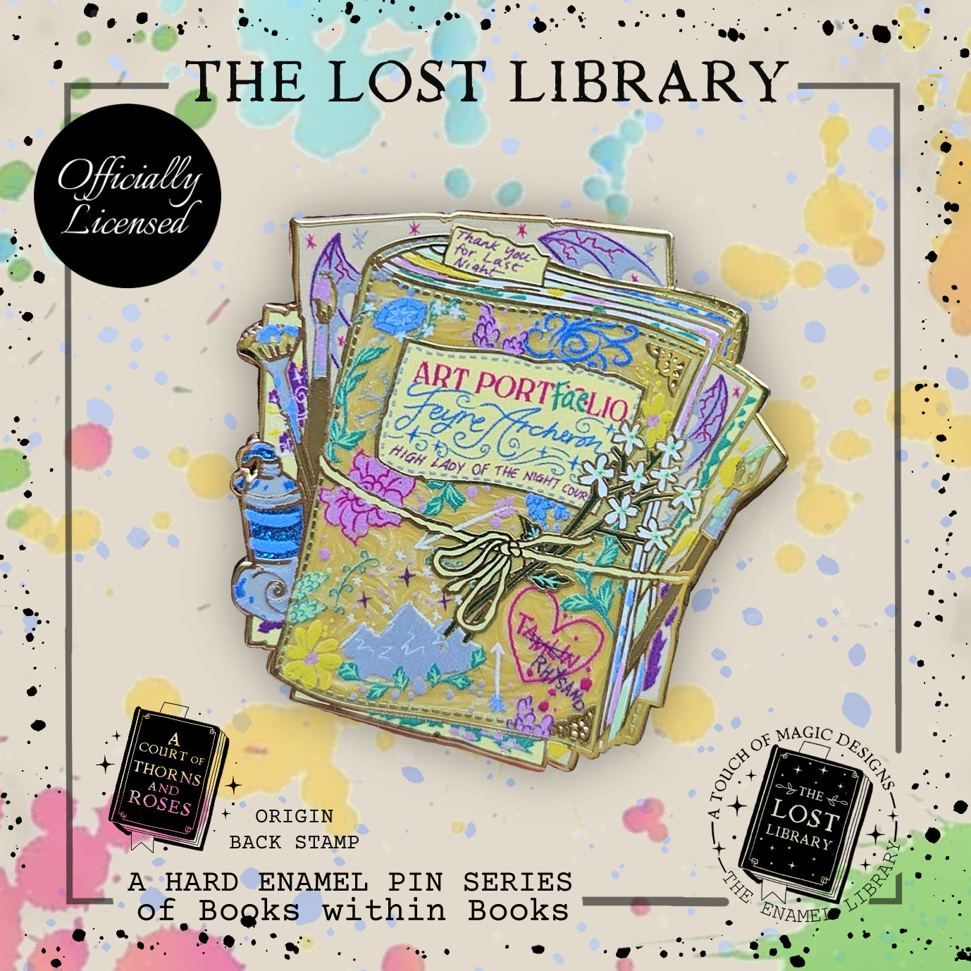 Lost Library Pin Collection - Feyre's Portfaelio - ACOTAR OFFICIALLY LICENSED