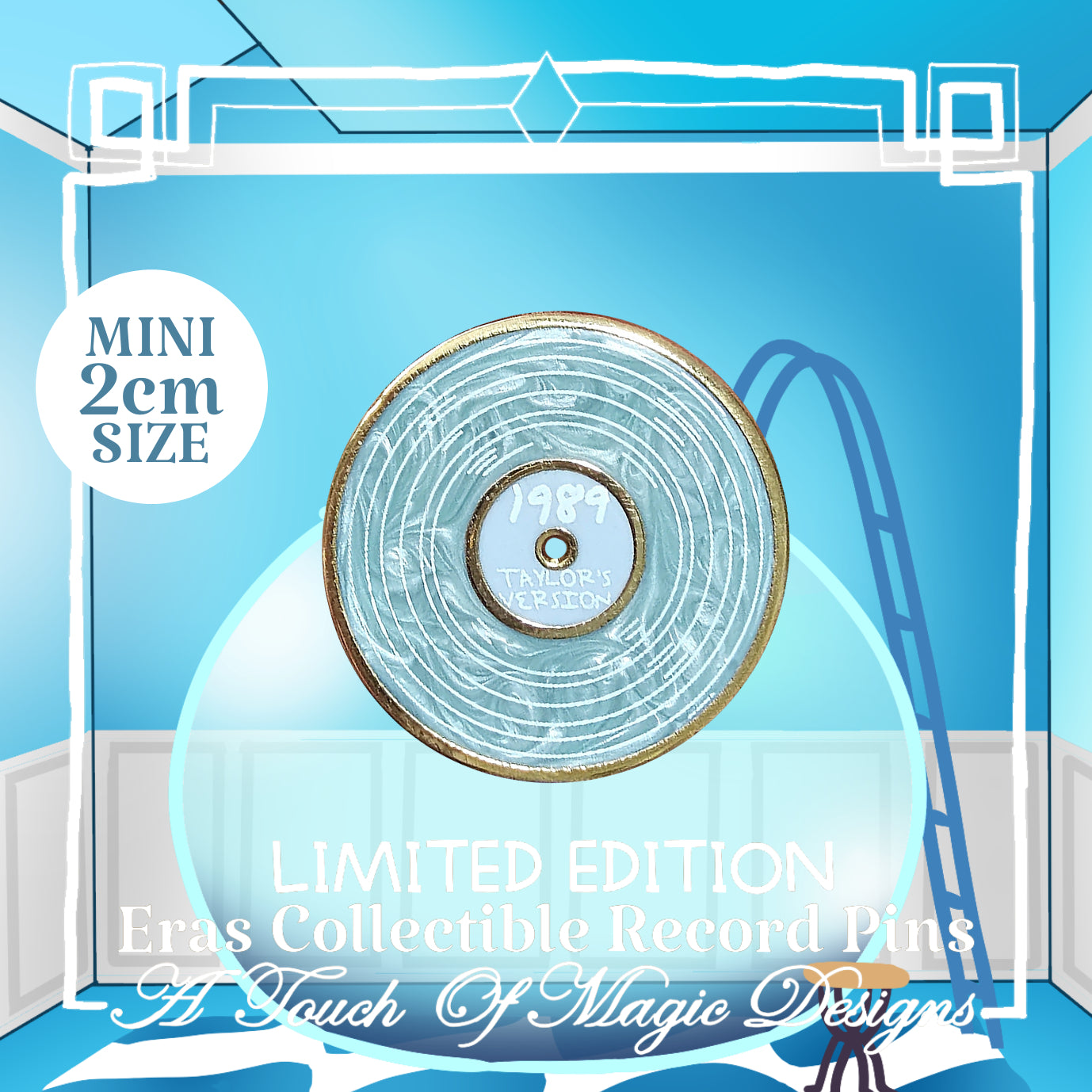 Mini record Pin Collection - Era #5 - Crystal skies blue