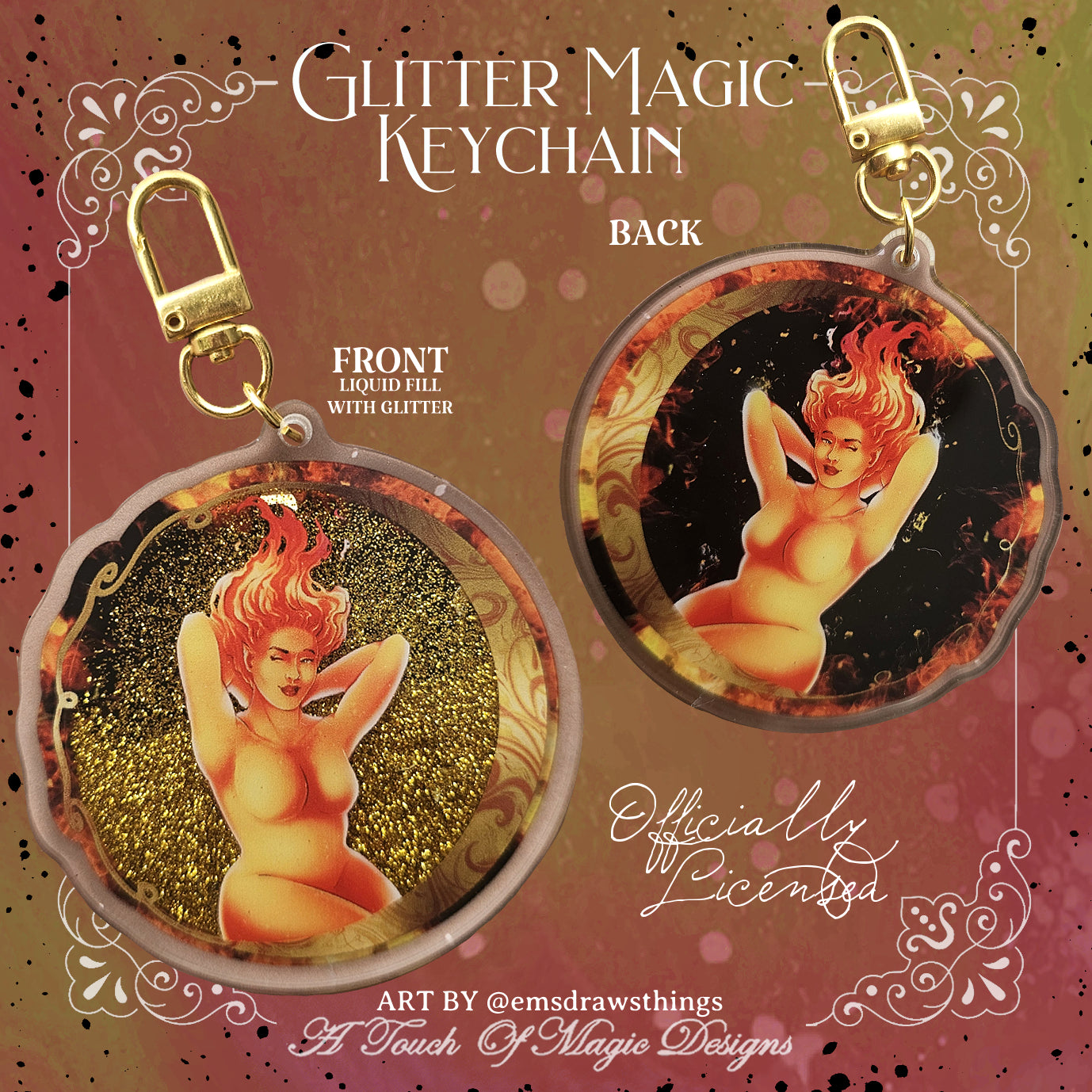 Acrylic glitter magic Key chain - Lehabah - SJM Oficially Licensed