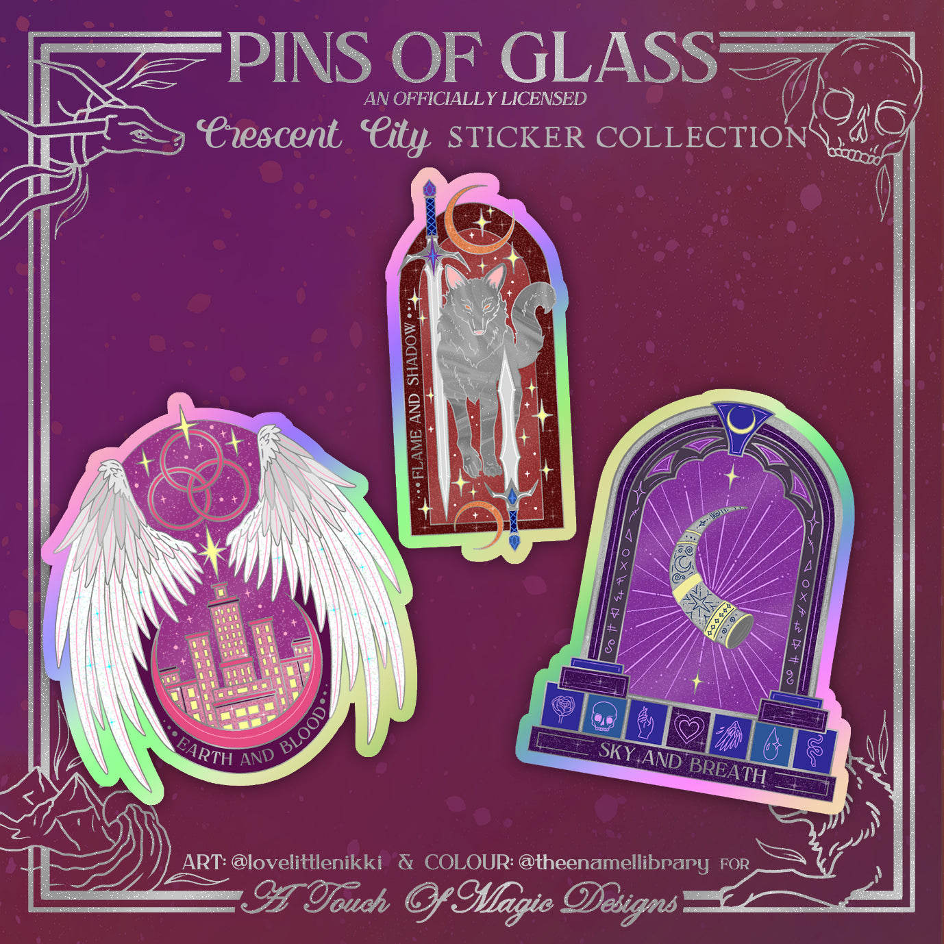 Crescent City Stained glass sticker set - holograpic die-cut stickers - LIMITED - OFFICIALLY LICENSED