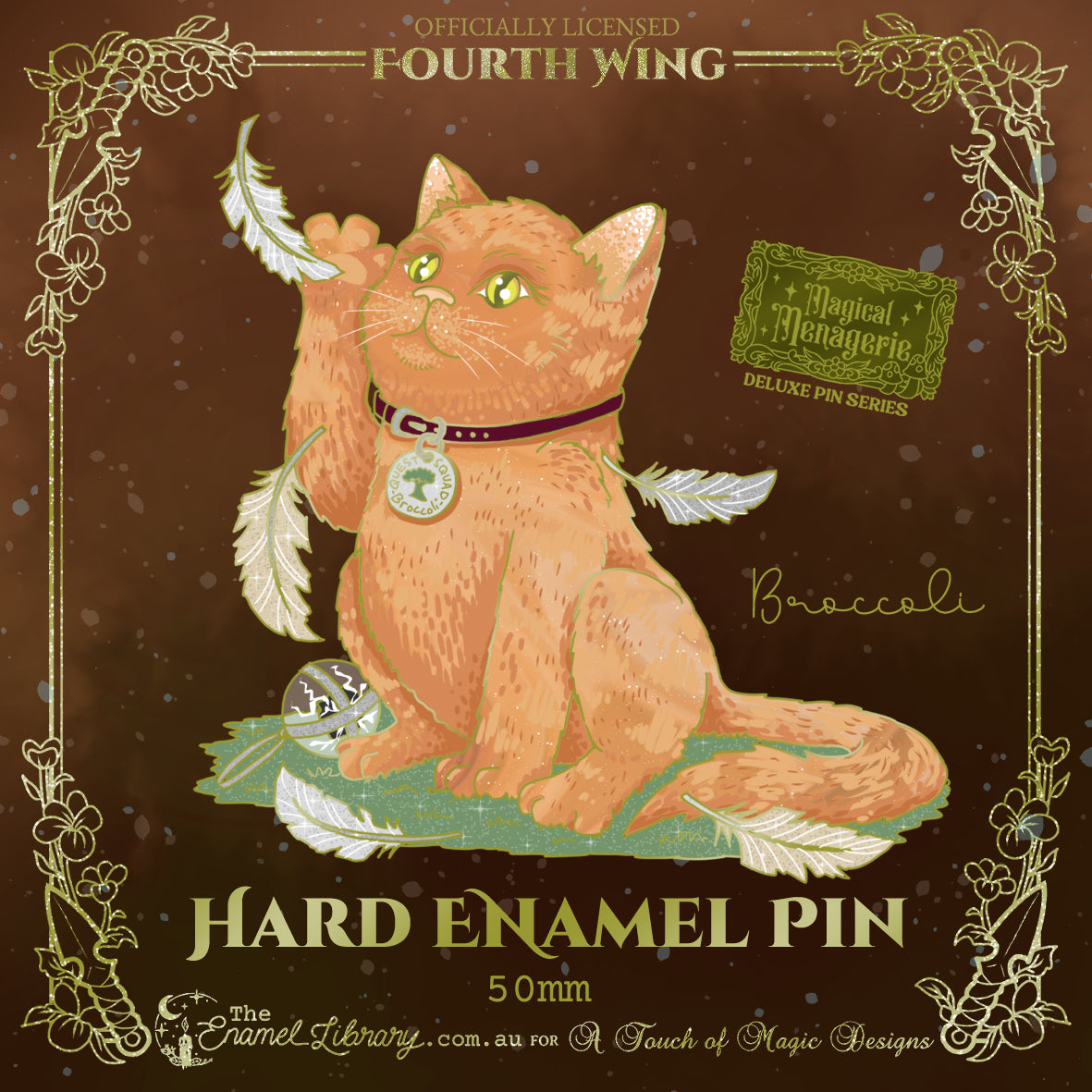 Pre-order - Magical Menagerie pin Collection - Broccoli the kitten - Onyx storm
