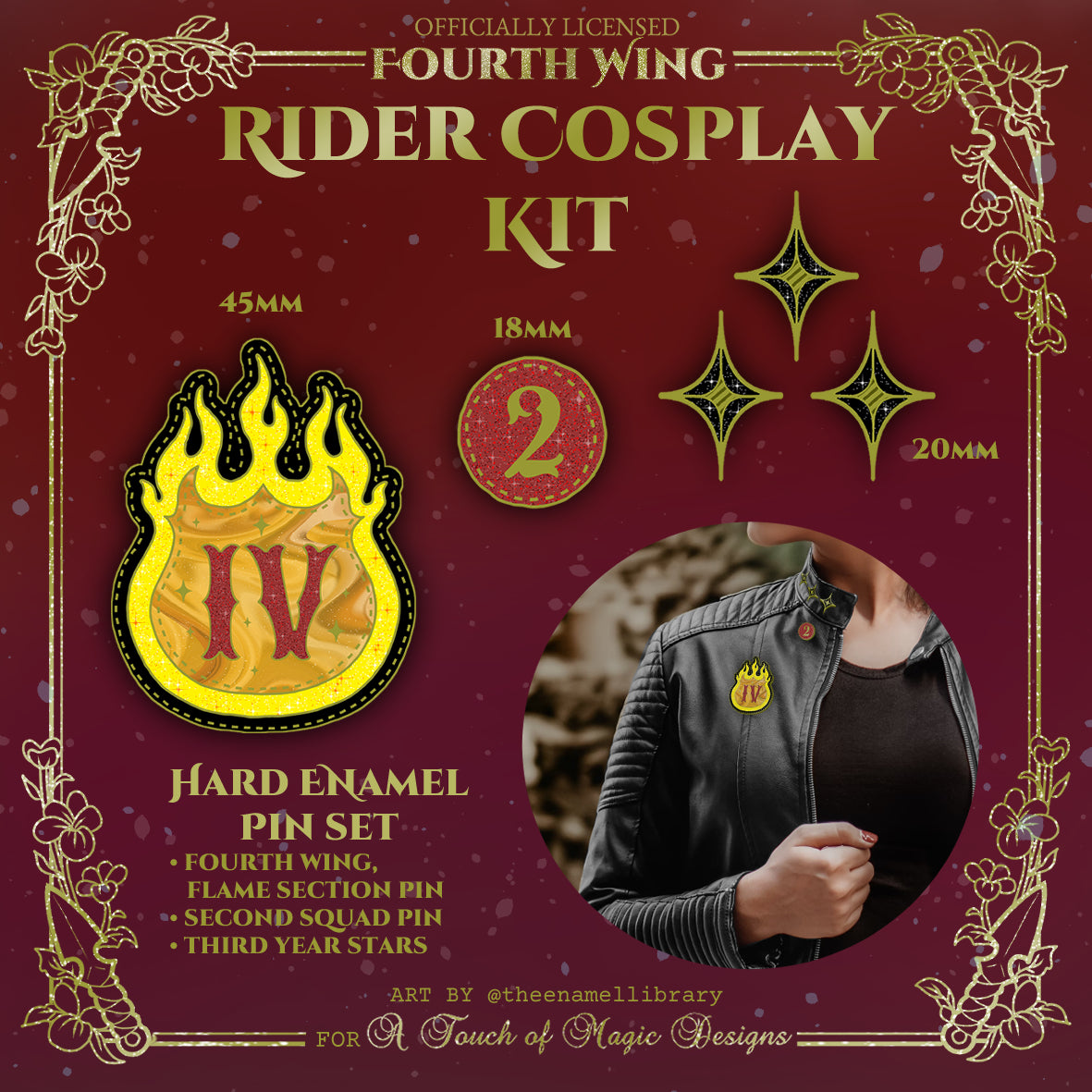 PRE-ORDER - Dragon rider cosplay Pin Collection - FOURTH WING OFFICIALLY LICENSED