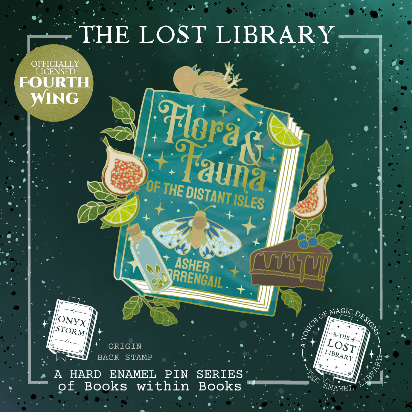 PRE-ORDER - Lost Library Pin Collection - flora and fauna of the distant isles - FOURTH WING OFFICIALLY LICENSED