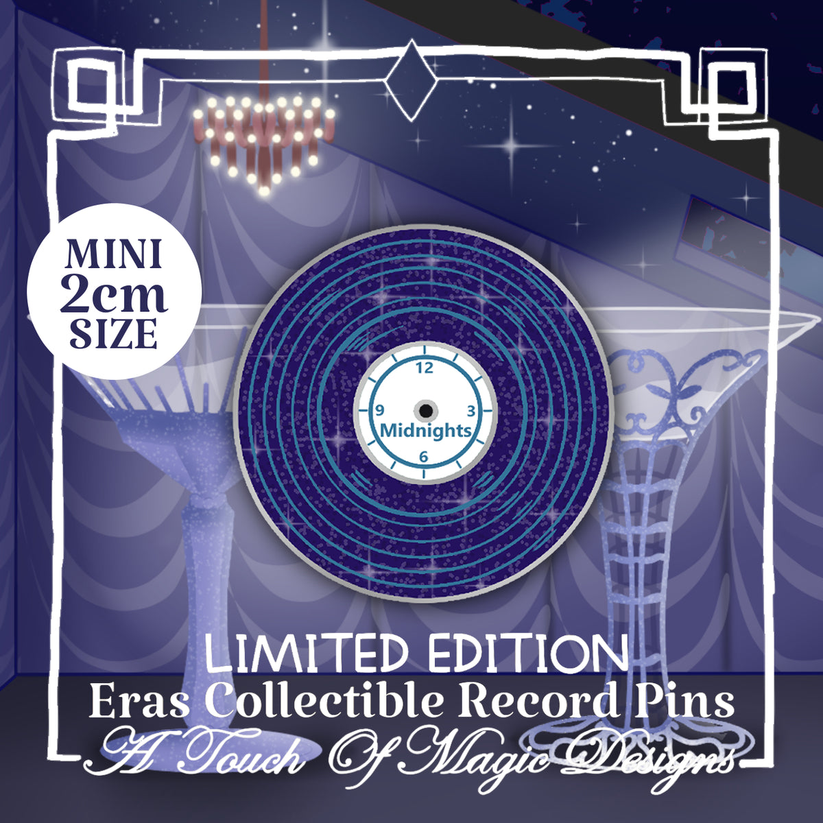 Mini record Pin Collection - Era #10 - Bejeweled glitter varient - PRE-ORDER