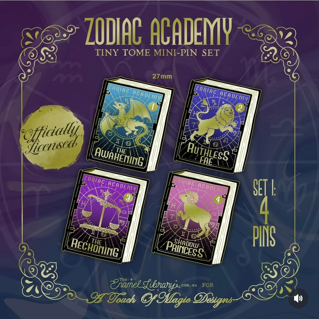 Tiny tomes pin collection - 4 set of Zodiac Academy book series - Part #1 - PRE-ORDER