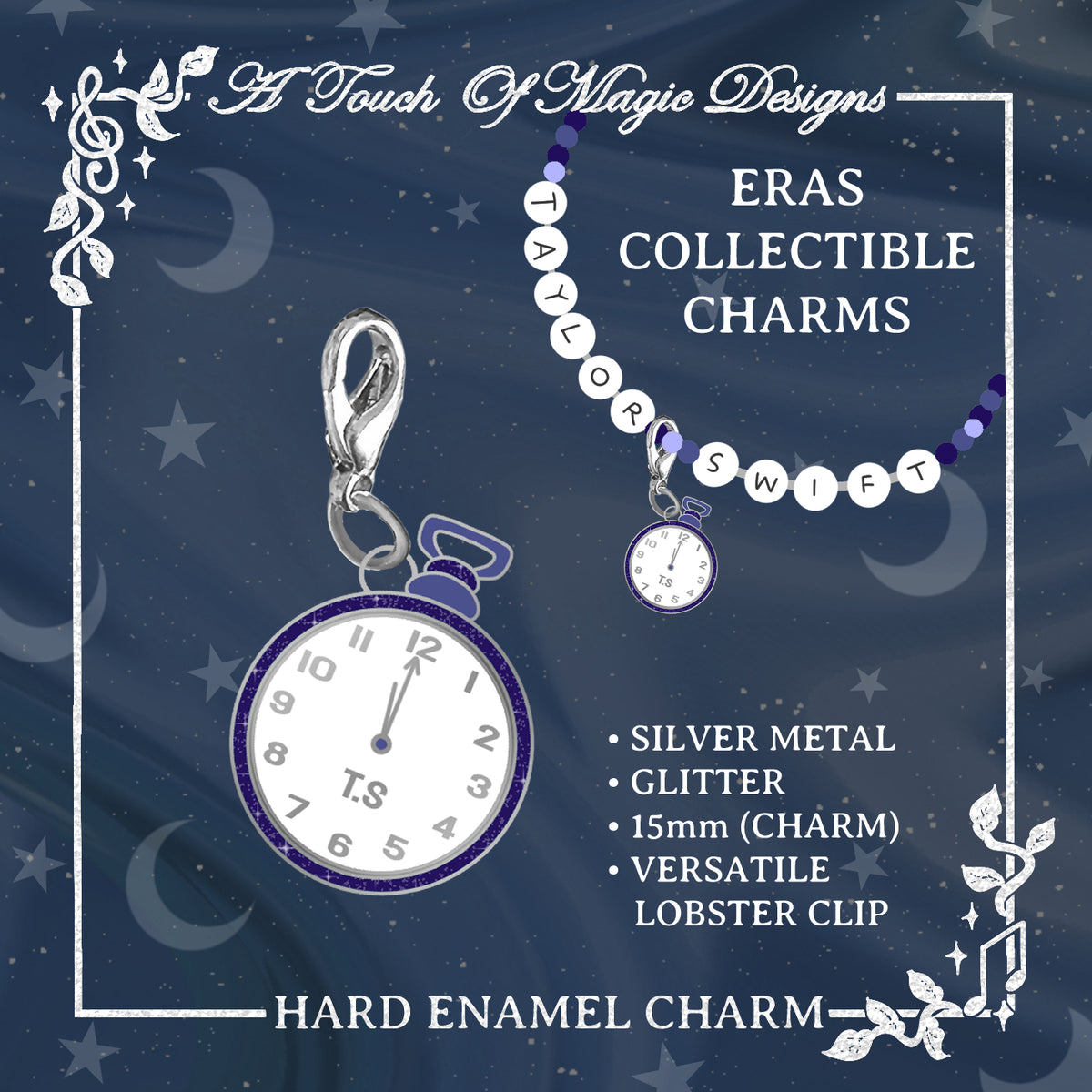 Era Charm collection - Midnight clock - Silver - Era #10 - PRE-ORDER