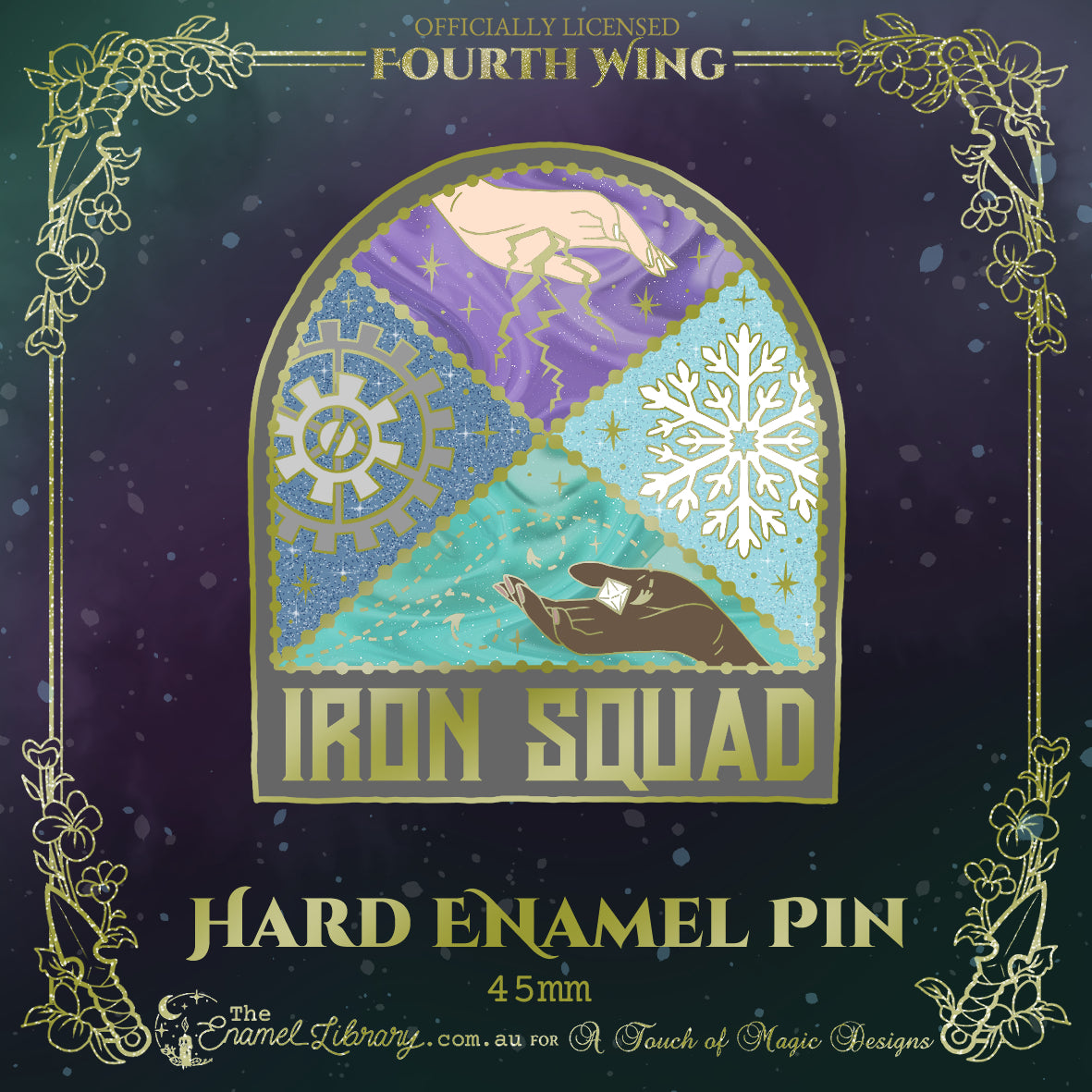 PRE-ORDER - Iron Squad crest pin - FOURTH WING OFFICIALLY LICENSED