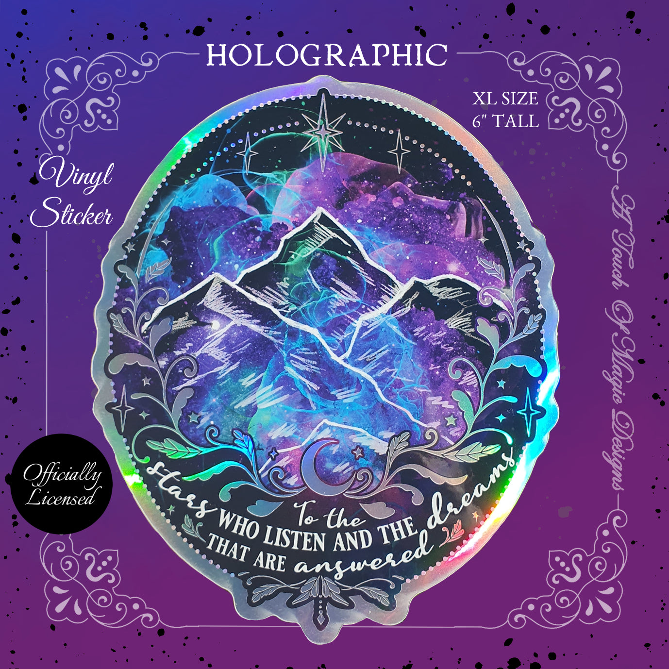 XL Holographic sticker - Dreaming of Velaris - SJM Oficially Licensed