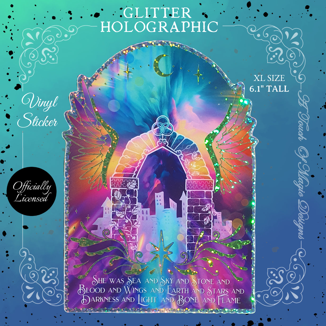 XL Holographic sticker - Dreaming of Lunathion - SJM Oficially Licensed