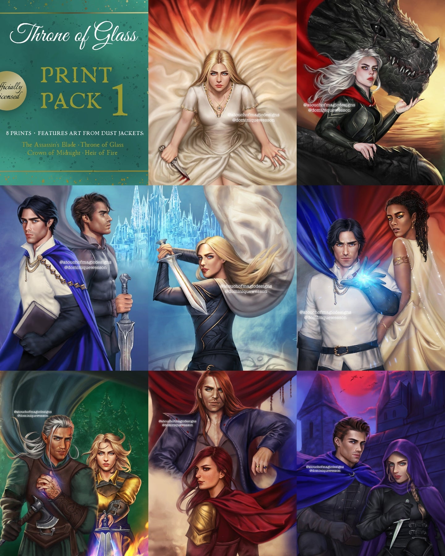Throne of Glass - Print pack #1 - OFFICIALLY LICENSED