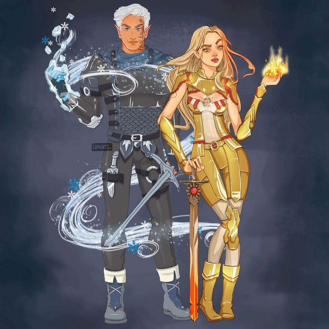 Rowan Whitethorn and Aelin Ashryver Whitethorn Galathynius shelfie set - OFFICIALLY LICENSED MERCHANDISE