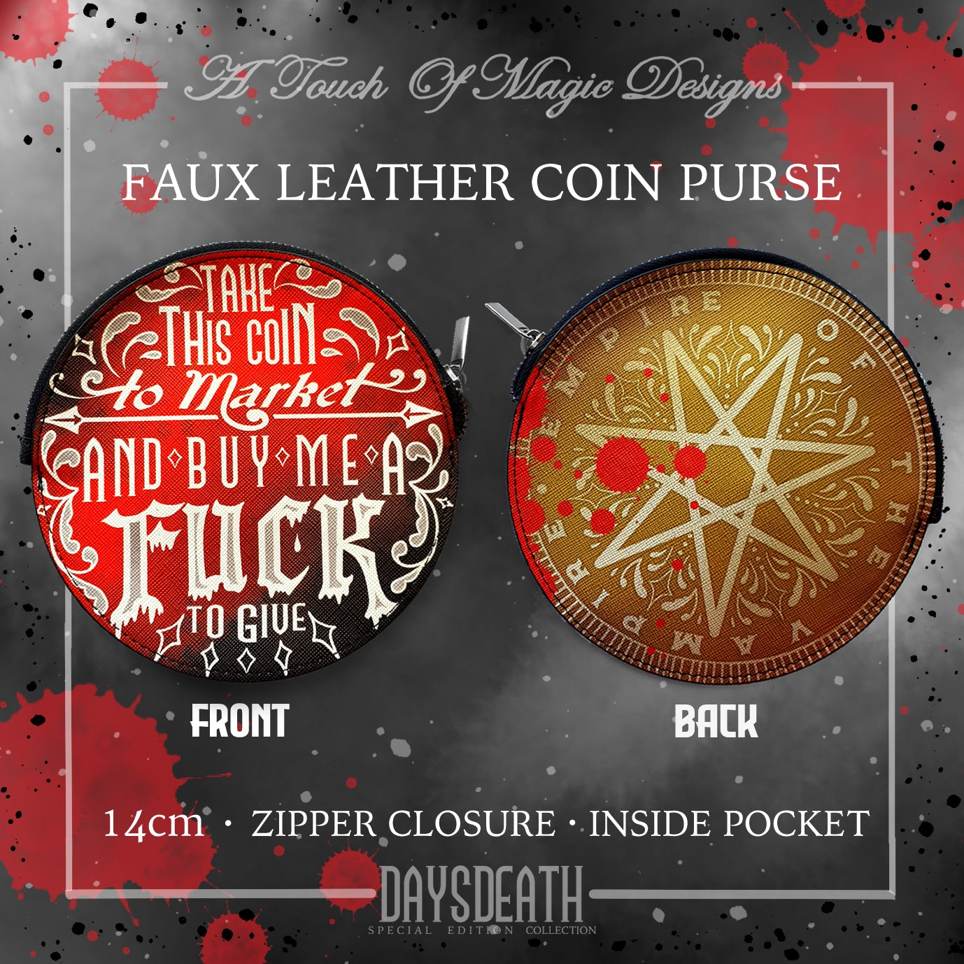 USA/Canada listing - Take this coin to market - Coin purse/pouch - Empire of the vampire