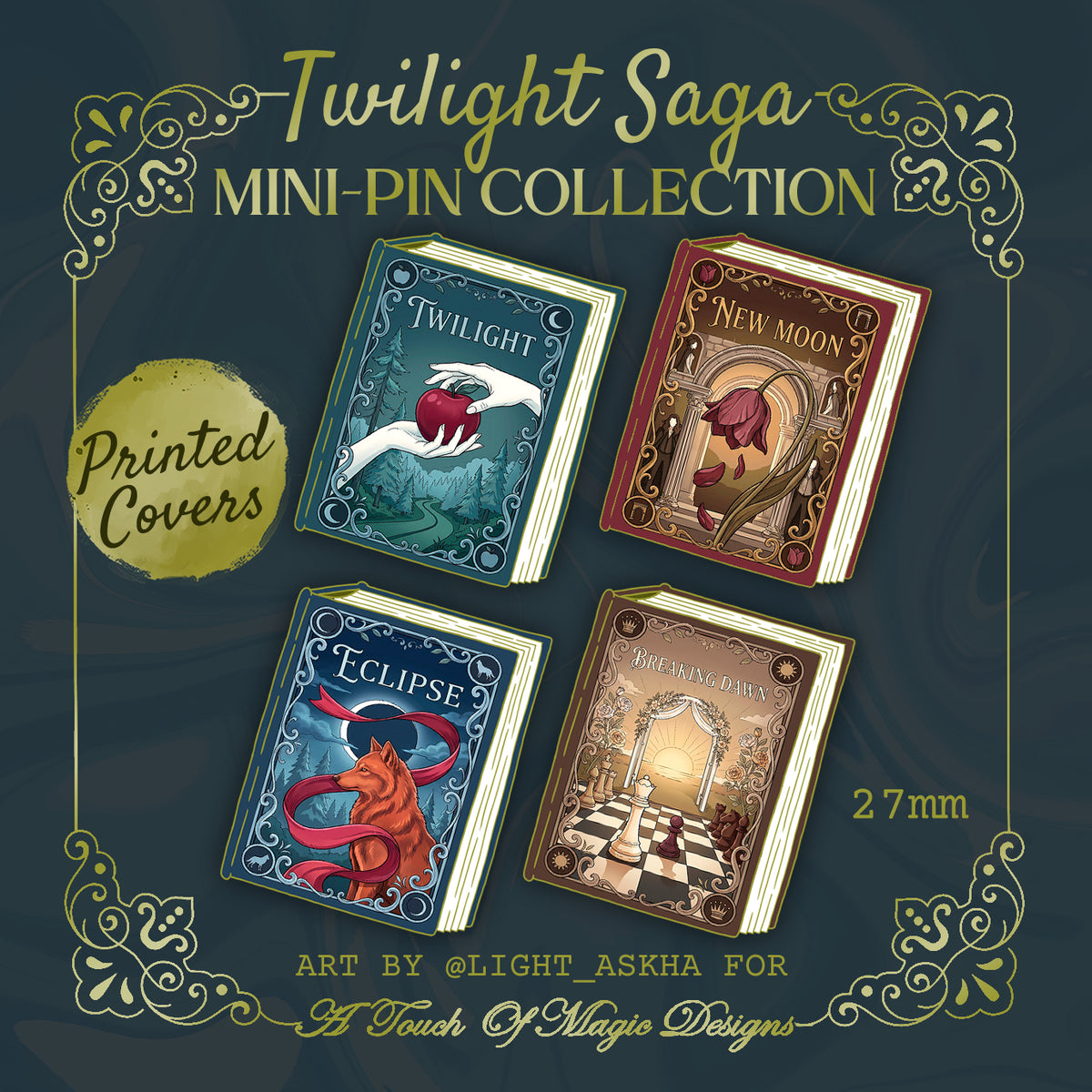Tiny tomes pin collection - 4 set of Twilight book series - PRE-ORDER