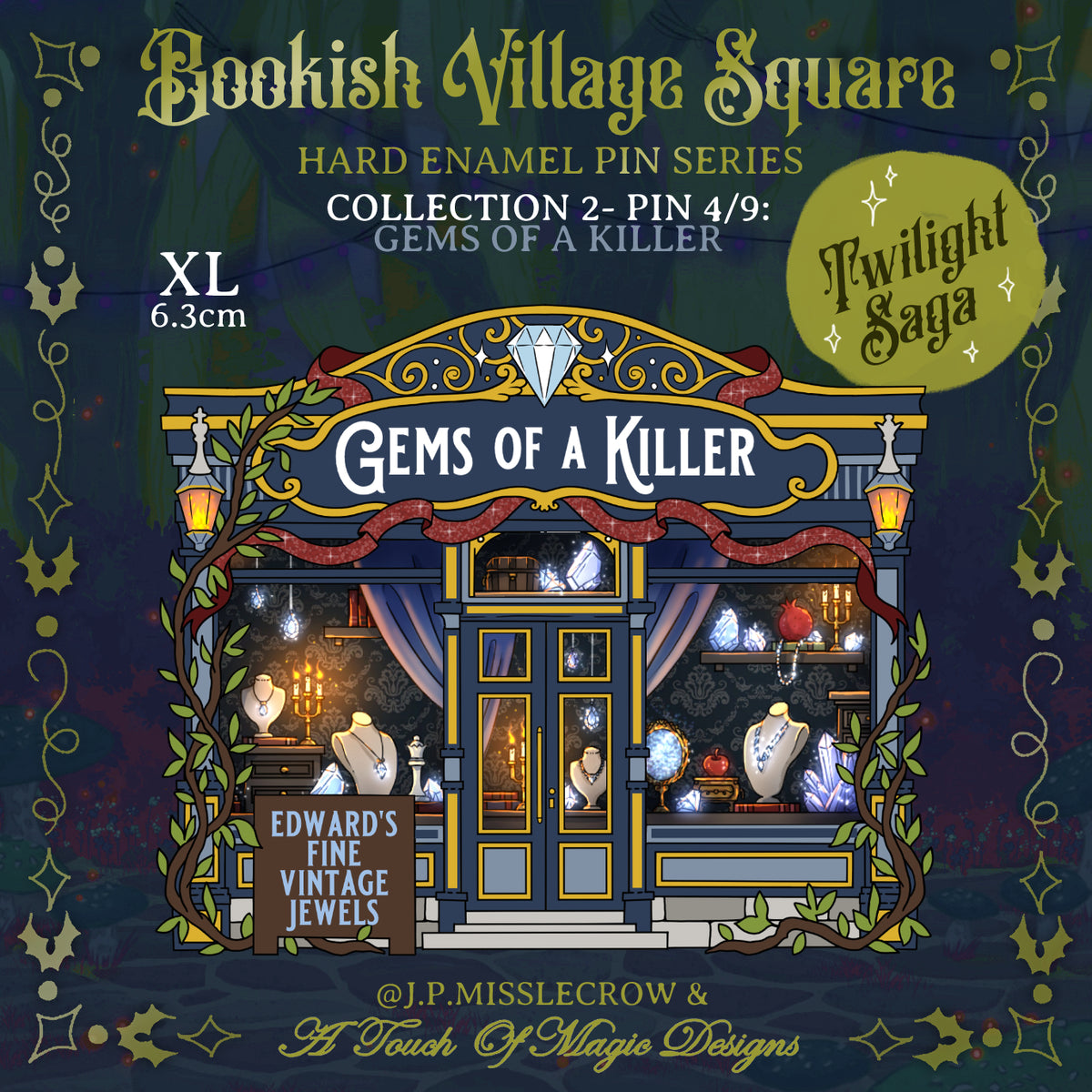 Bookish Village Square -  Jewels of a killer - PIN #13 - PRE-ORDER