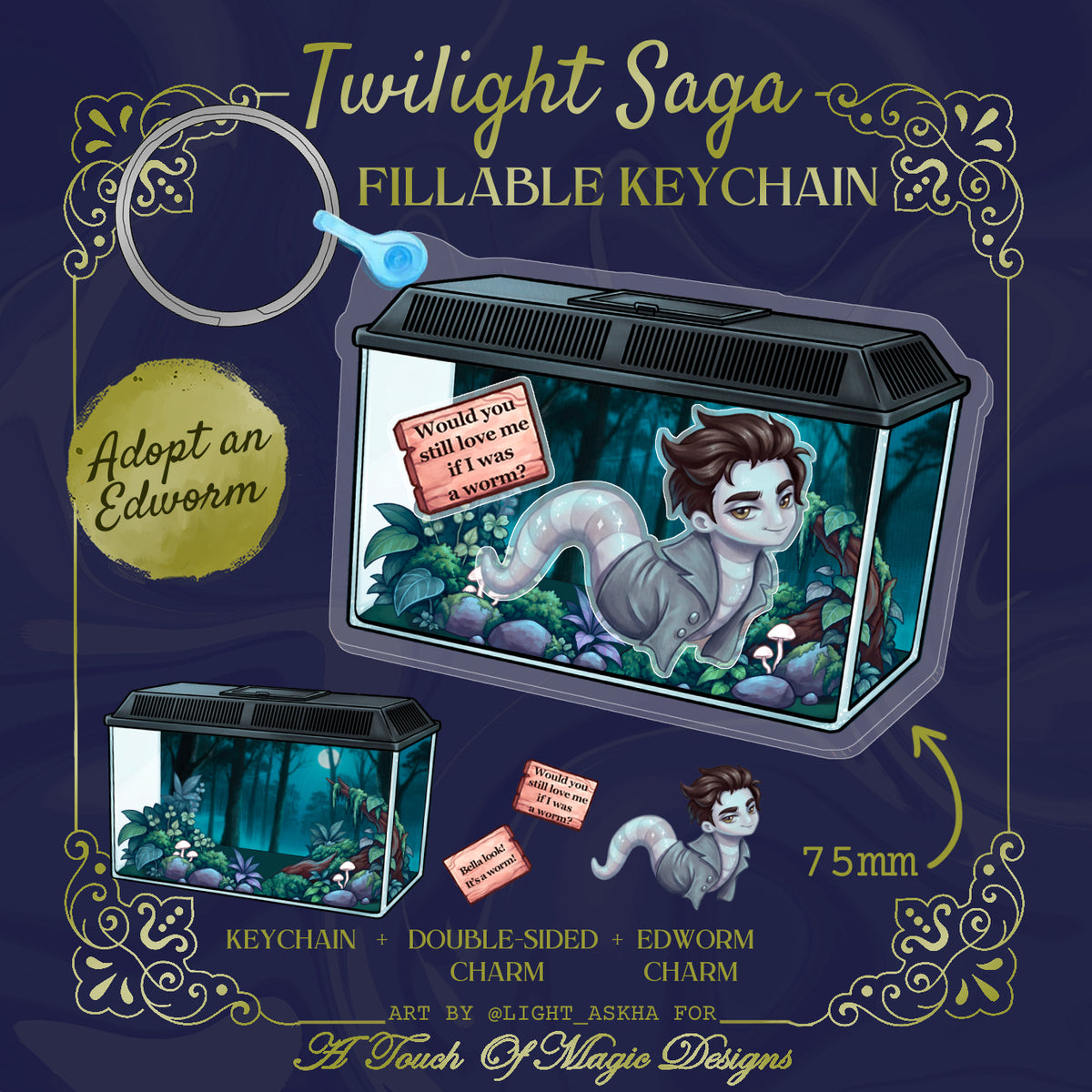 Edworm - Shaker bag Charm - PRE-ORDER