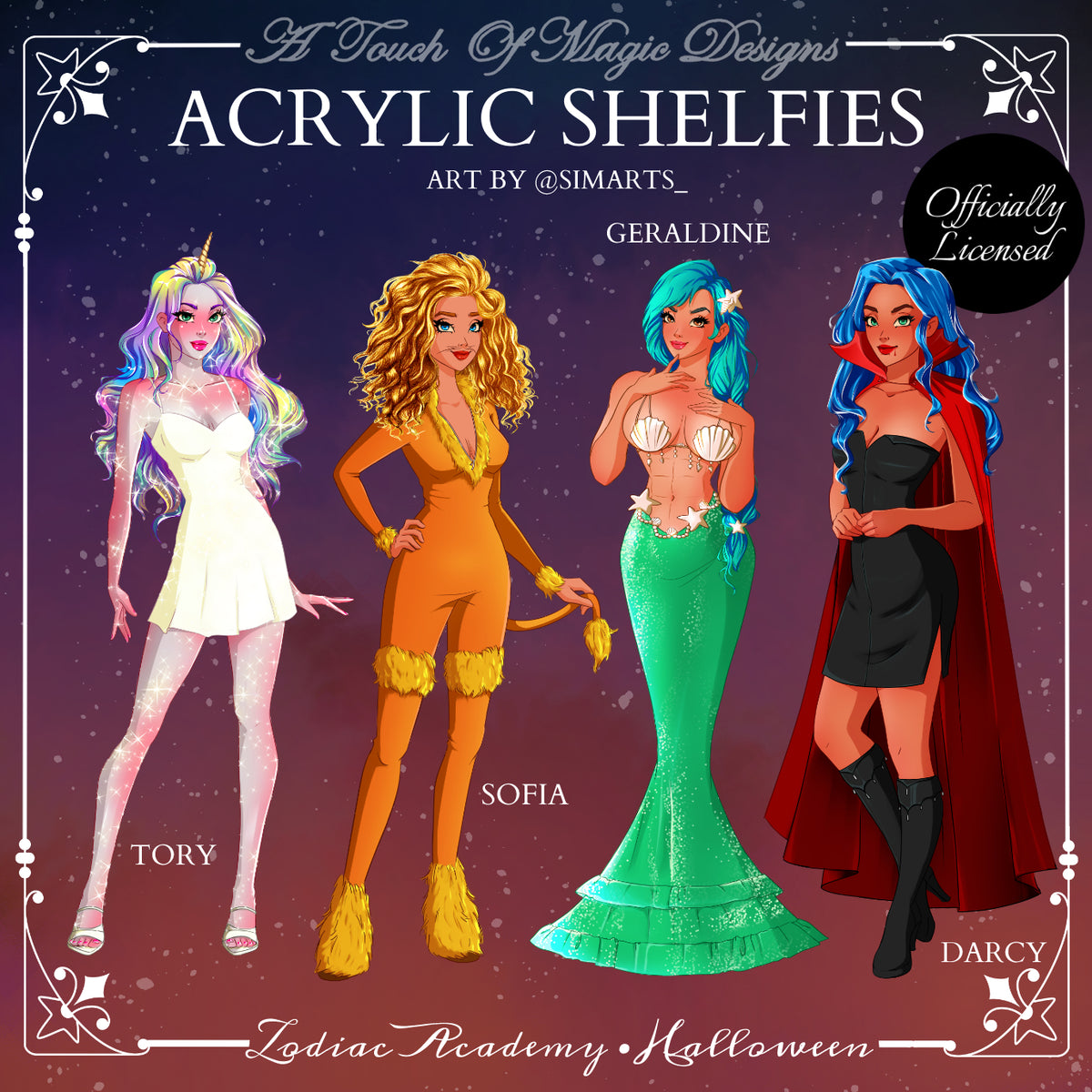 Zodiac Academy girlies - Halloween 4 shelfie set - TWISTED SISTERS OFFICIALLY LICENSED