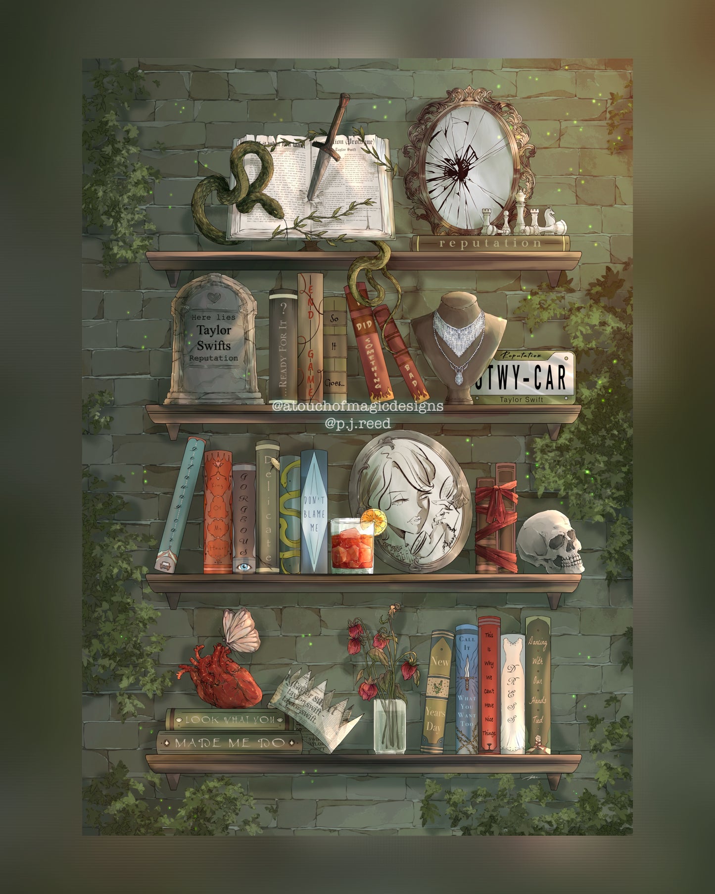 Era #6 bookshelves - reputation - premium print