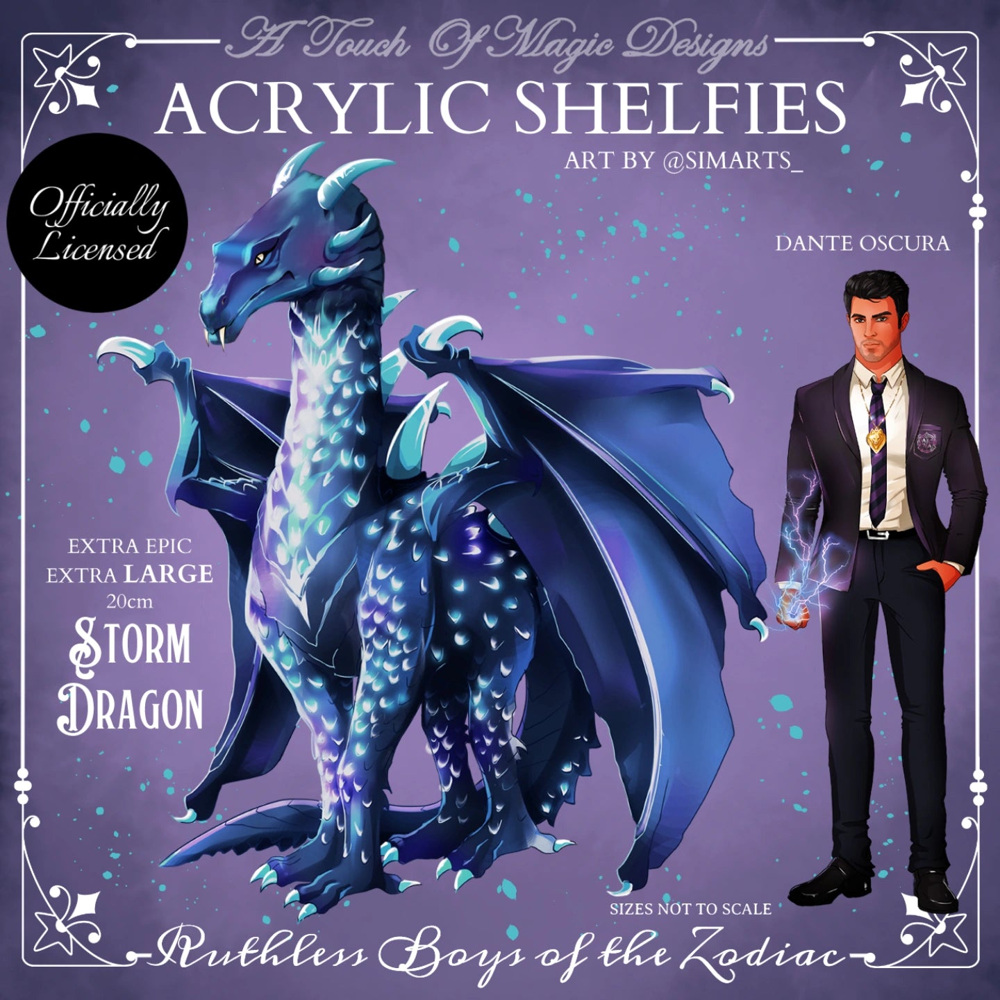 Shelfie set - Dante & XL storm dragon - Academy attire - TWISTED SISTERS OFFICIALLY LICENSED