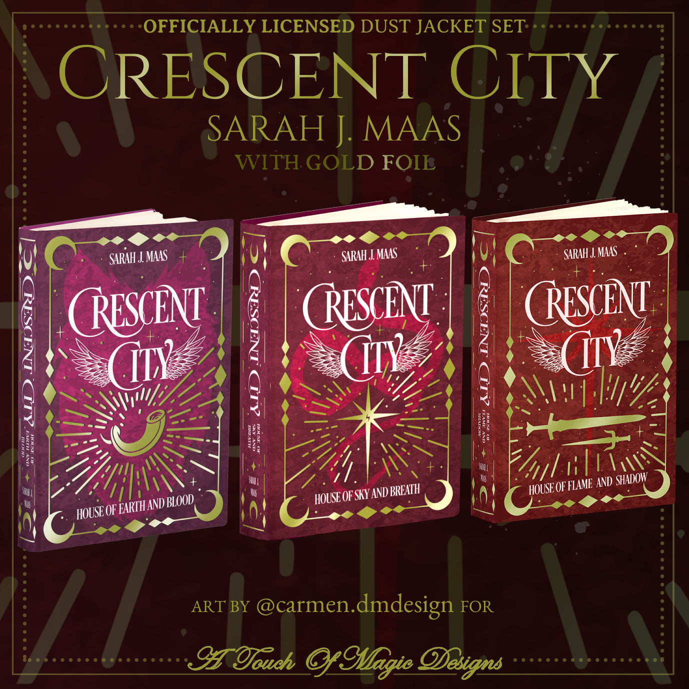 HOUSE OF FLAME AND SHADOW ONLY - Crescent City - Rainbow editions - Dust JackeT - OFFICIALLY LICENSED