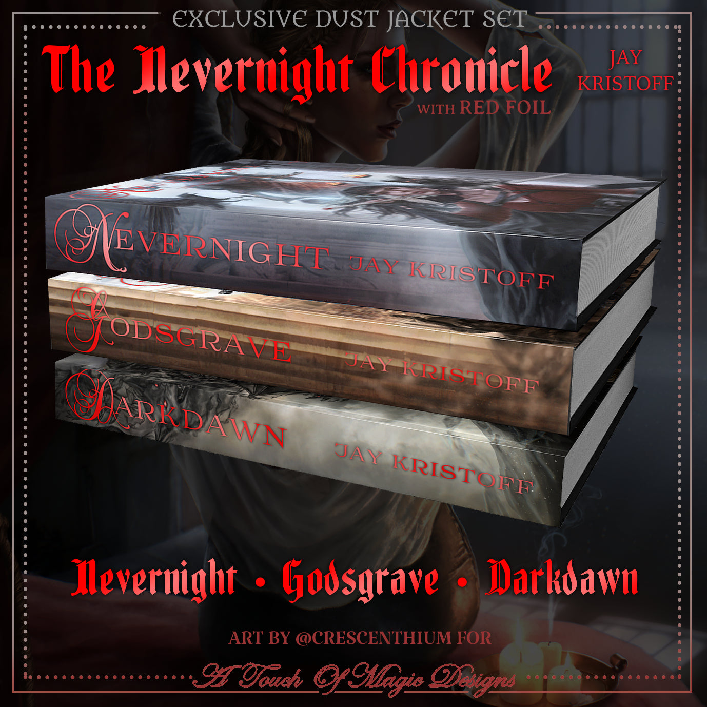 Nevernight - Bloodbath editions - Alternative art dust jacket with red holographic foiling details