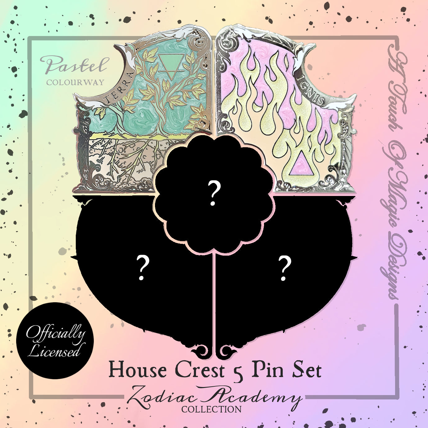 House Ignis - PASTEL -  Crest pin -  TWISTED SISTERS OFFICIALLY LICENSED - PRE-ORDER