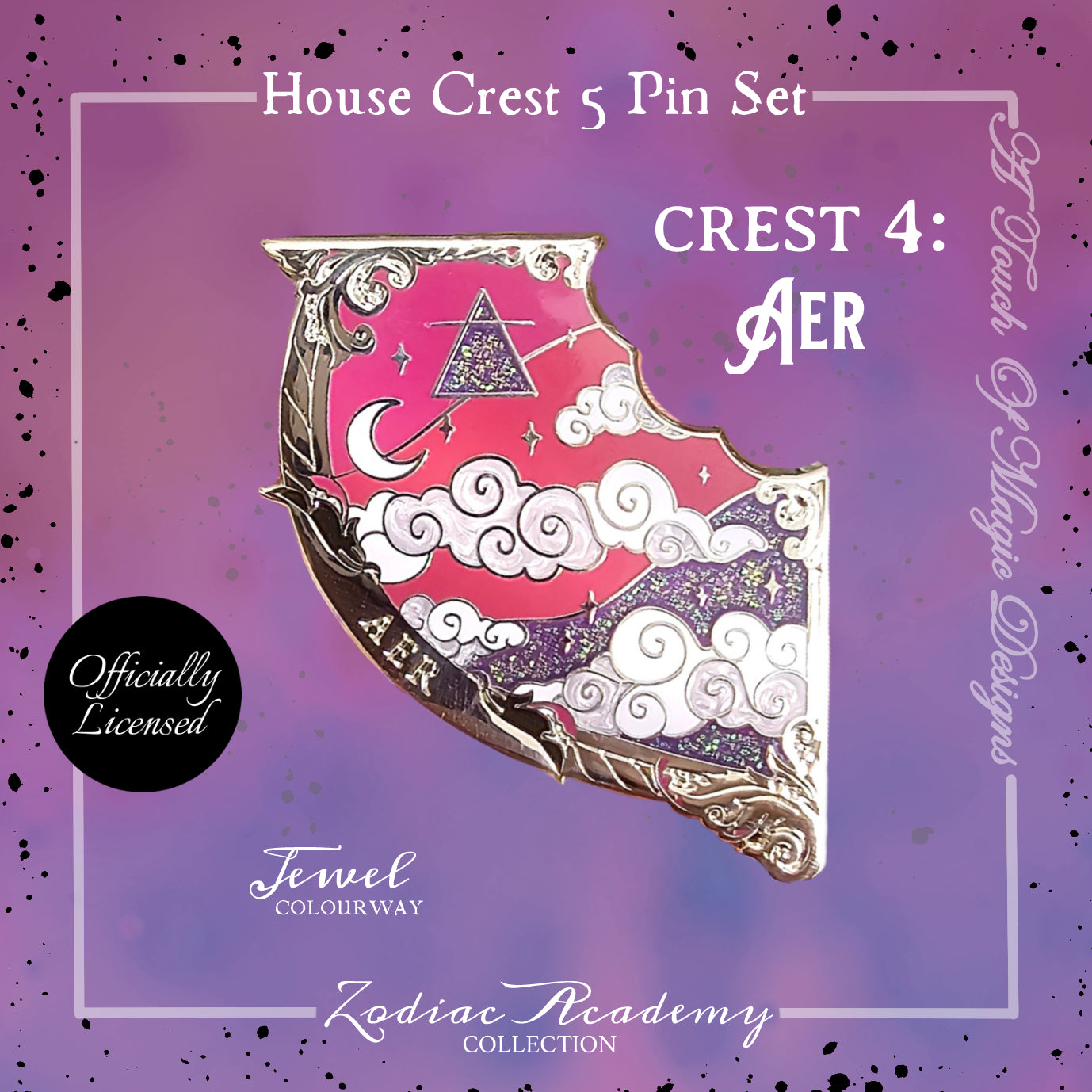 House Aer - JEWEL -  Crest pin -  TWISTED SISTERS OFFICIALLY LICENSED