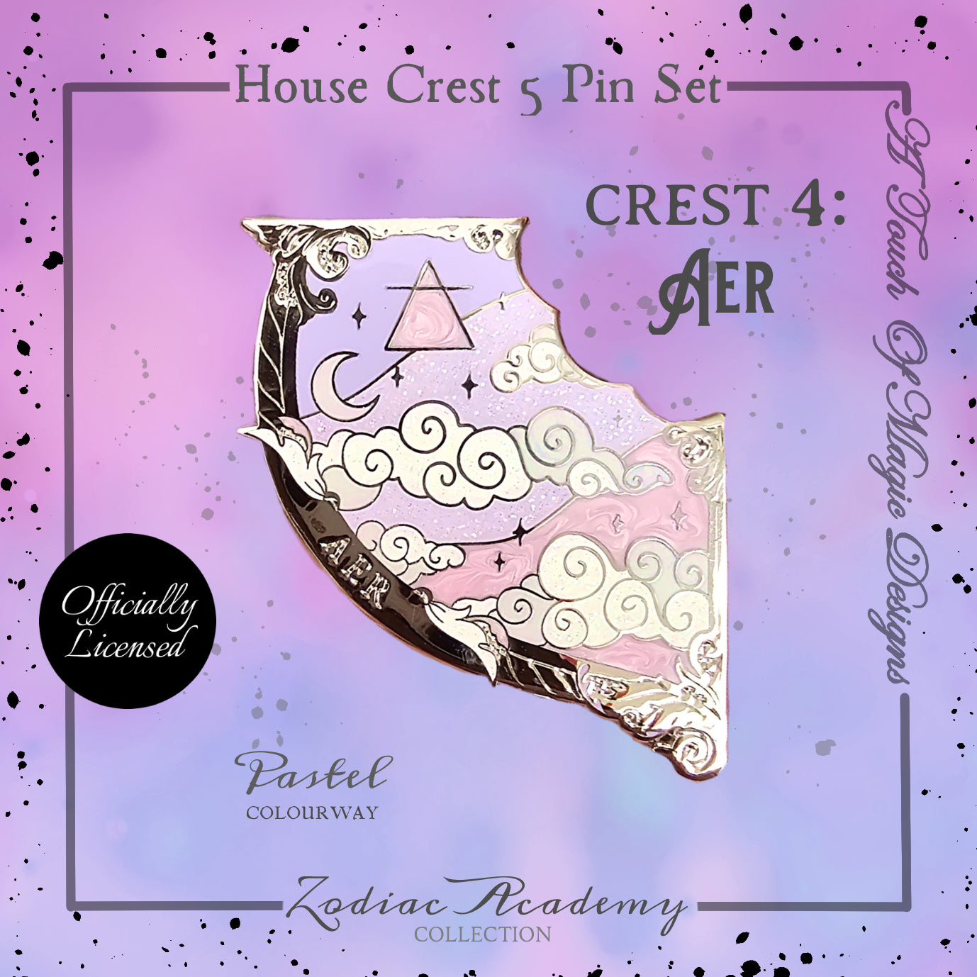 House Aer - PASTEL -  Crest pin -  TWISTED SISTERS OFFICIALLY LICENSED