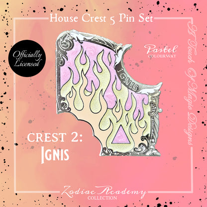 House Ignis - PASTEL -  Crest pin -  TWISTED SISTERS OFFICIALLY LICENSED - PRE-ORDER