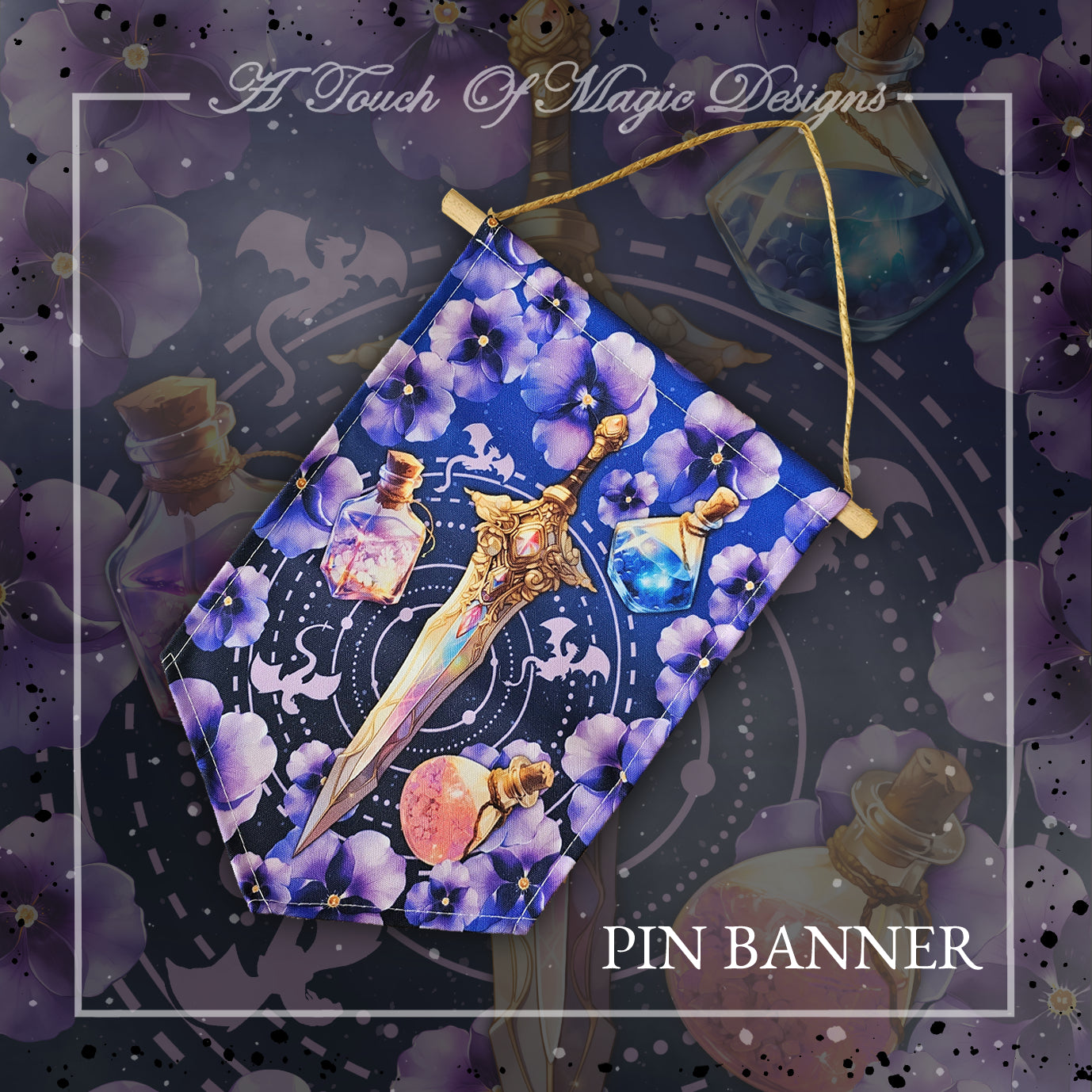 Violet dagger - pin banner - FOURTH WING OFFICIALLY LICENSED