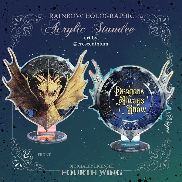 Rainbow Acrylic Standee - Andarna (juvenile) FOURTH WING OFFICIALLY LICENSED