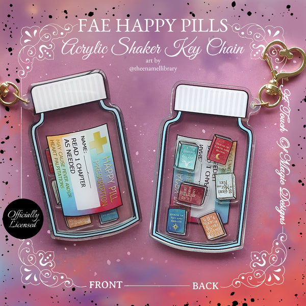 Acrylic Shaker Key chain - Fae happy pills - SJM Oficially Licensed