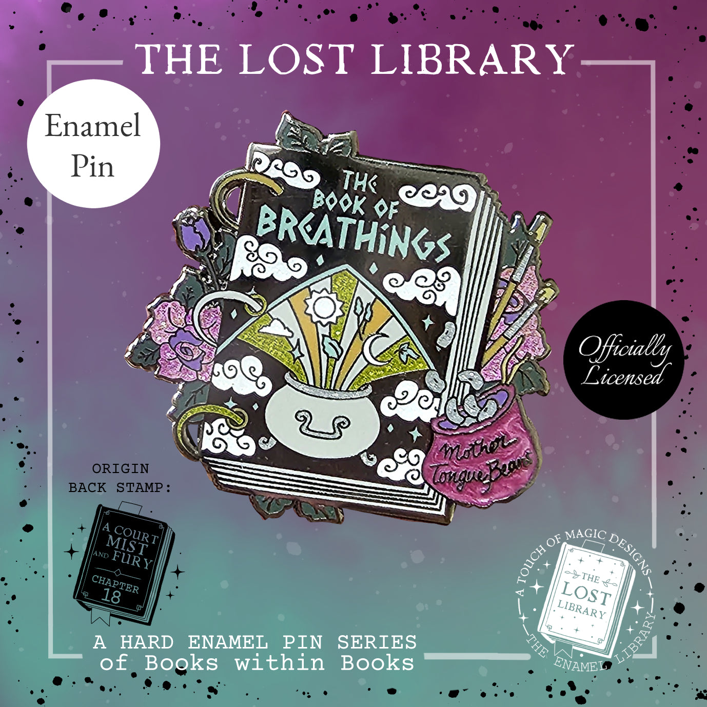 Book of breathings - ACOTAR - Lost library pin collection - pin #1 - OFFICIALLY LICENSED