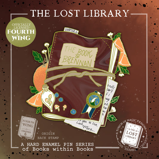 Lost Library Pin Collection - Book of Brennan - FOURTH WING OFFICIALLY LICENSED