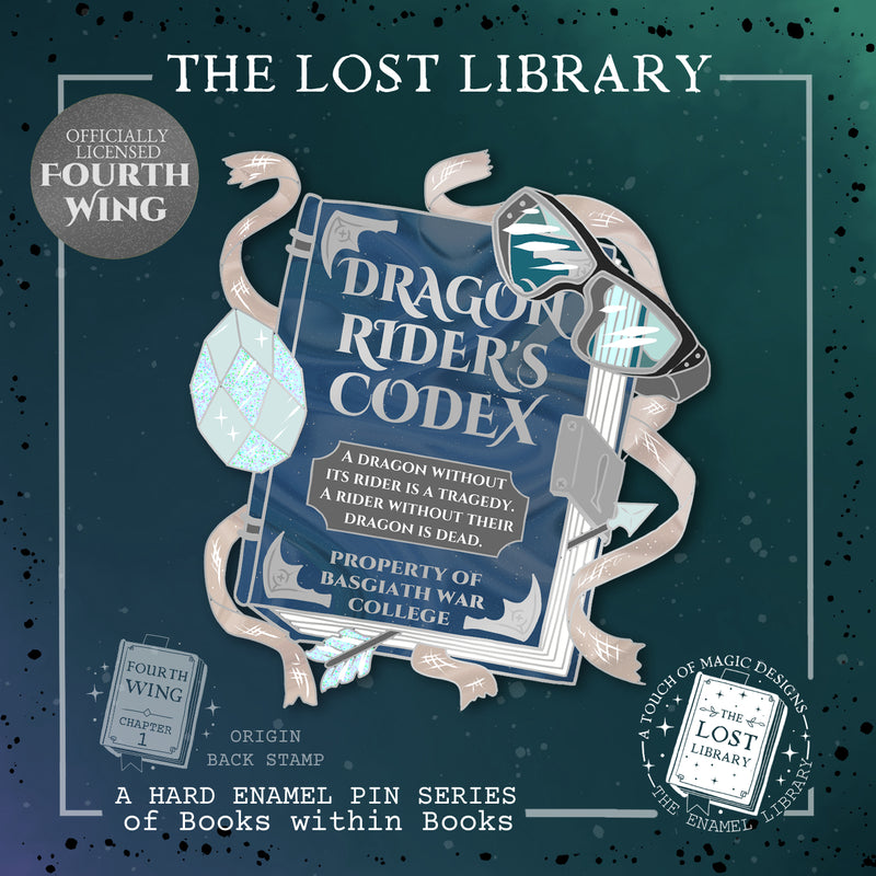 Lost Library Pin Collection - Dragon riders Codex - FOURTH WING OFFICIALLY LICENSED