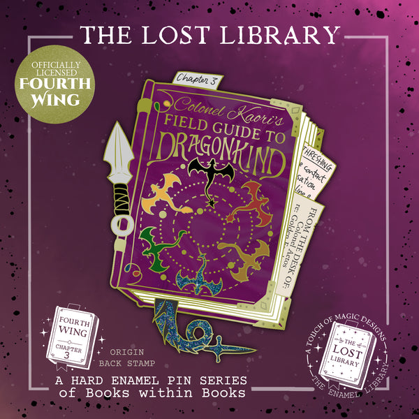 Lost Library Pin Collection - Dragonkind field guide - FOURTH WING OFFICIALLY LICENSED