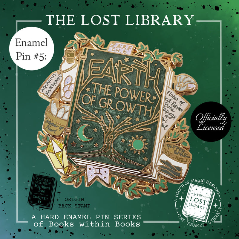 Aus & NZ listing - Lost library pin collection - pin #5 - Earth the Power of growth - OFFICIALLY LICENSED