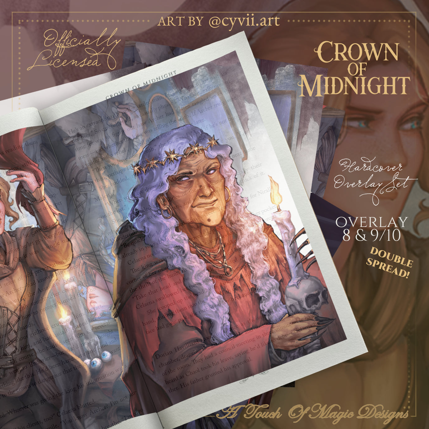 LIMITED PRE-ORDER - Officially Licensed Throne of Glass & Crown of Midnight - 18 piece Overlay set