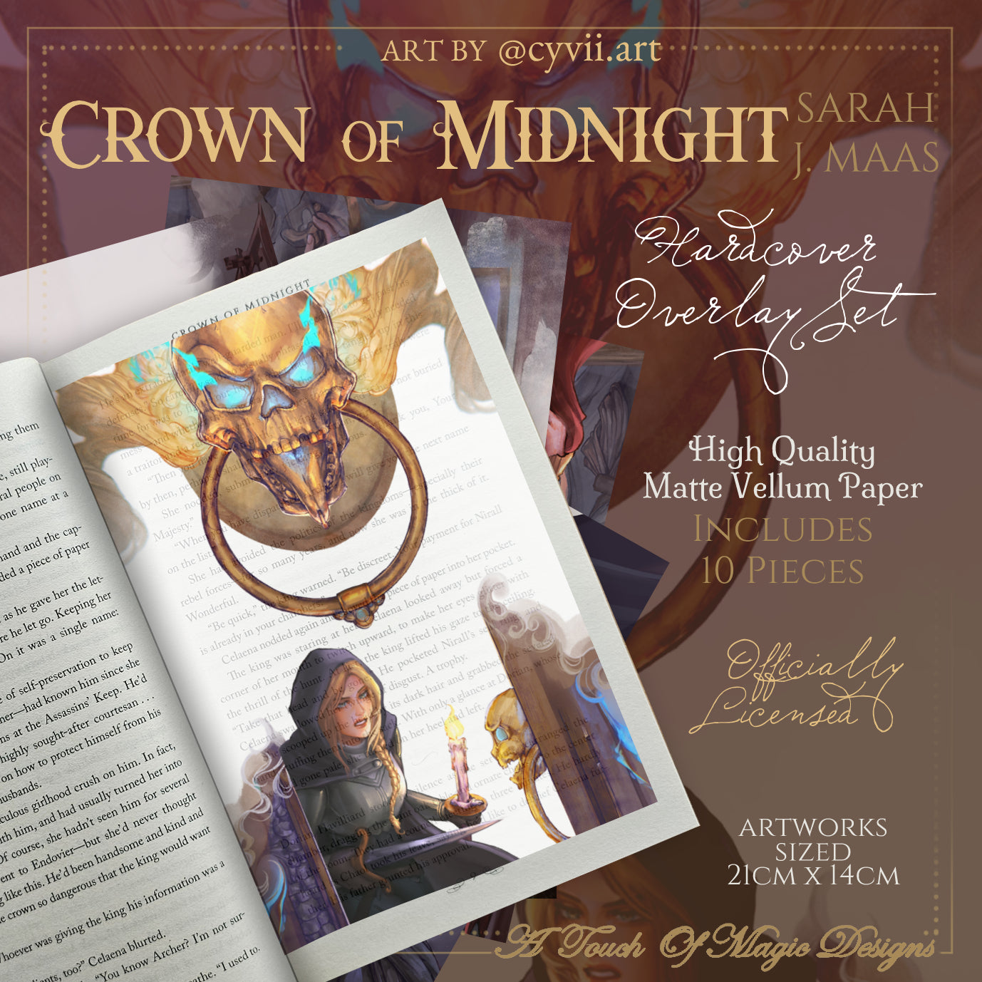LIMITED PRE-ORDER - Officially Licensed Throne of Glass & Crown of Midnight - 18 piece Overlay set
