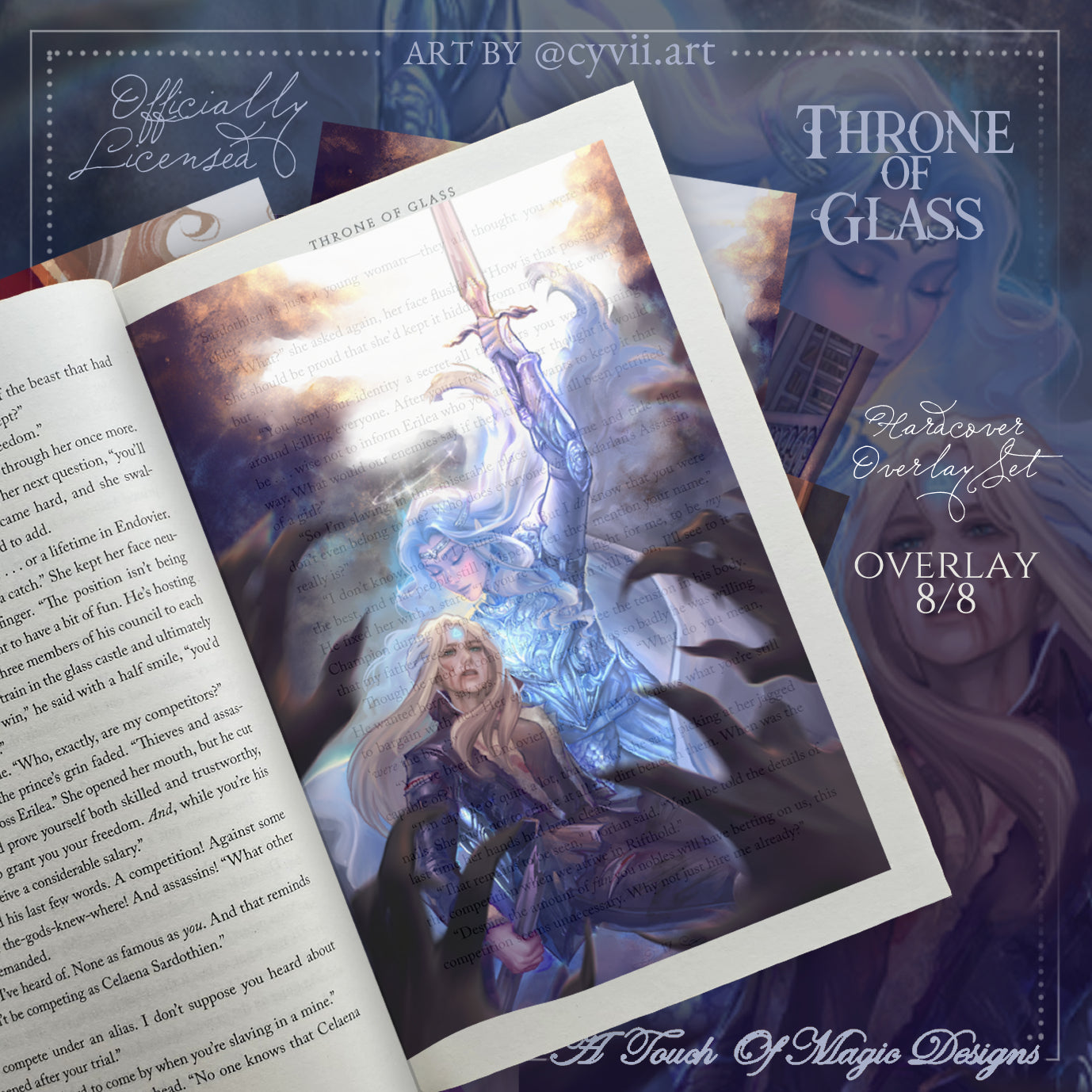 LIMITED PRE-ORDER - Officially Licensed Throne of Glass & Crown of Midnight - 18 piece Overlay set