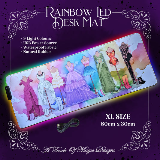 XL Rainbow LED desk mat - Eras Wardrobe