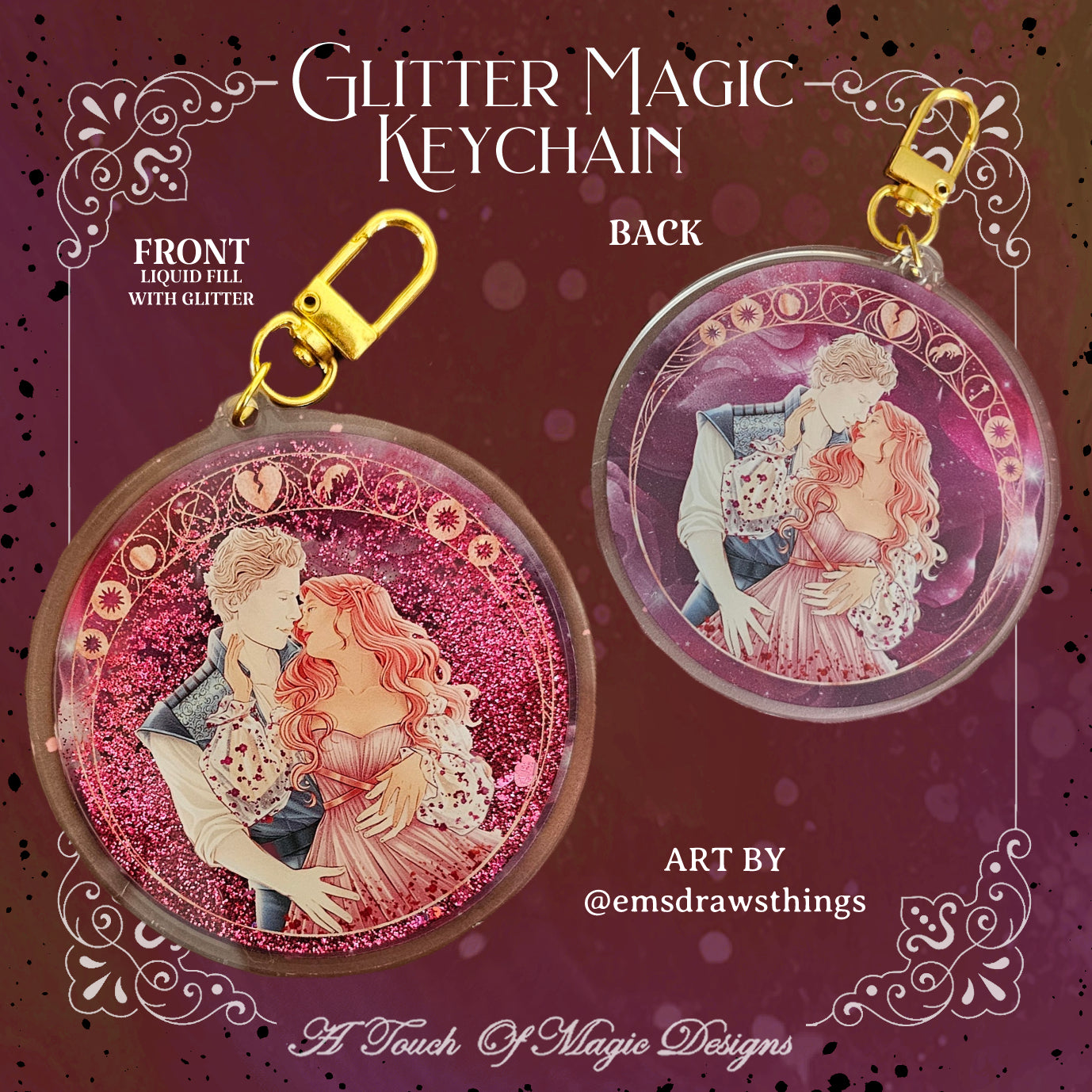 Jacks & Evangeline - glitter Key chain