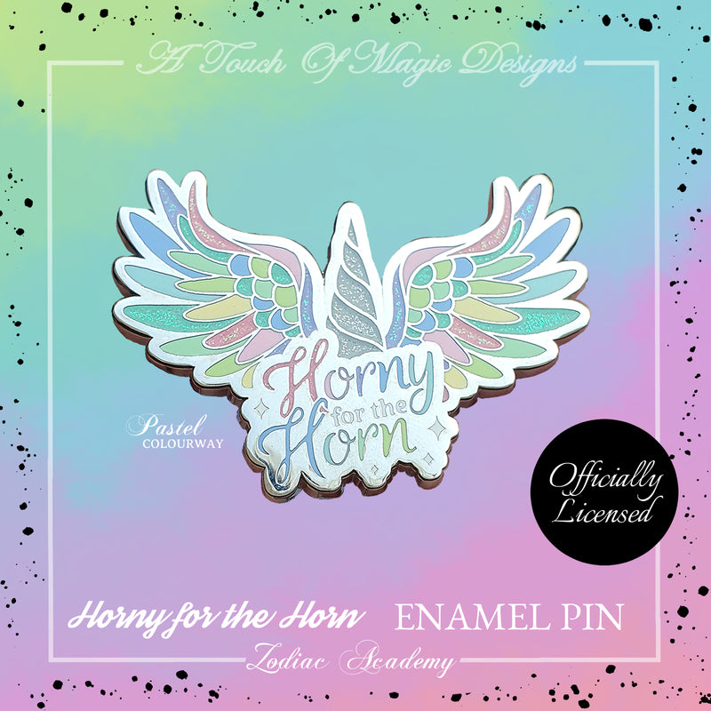 Deluxe Enamel pin - Pastel Horny for the Horn - Twisted Sisters Officially Licensed