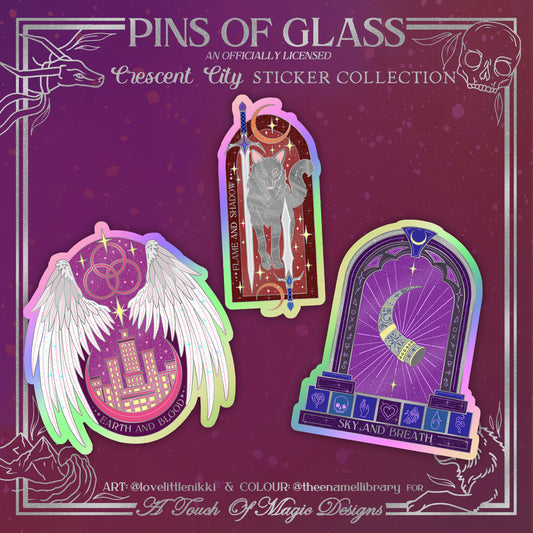 Crescent City Stained glass sticker set - holograpic die-cut stickers - LIMITED -  OFFICIALLY LICENSED