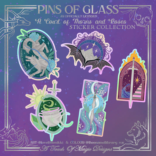 ACOTAR Stained glass sticker set - holograpic die-cut stickers - LIMITED -  OFFICIALLY LICENSED