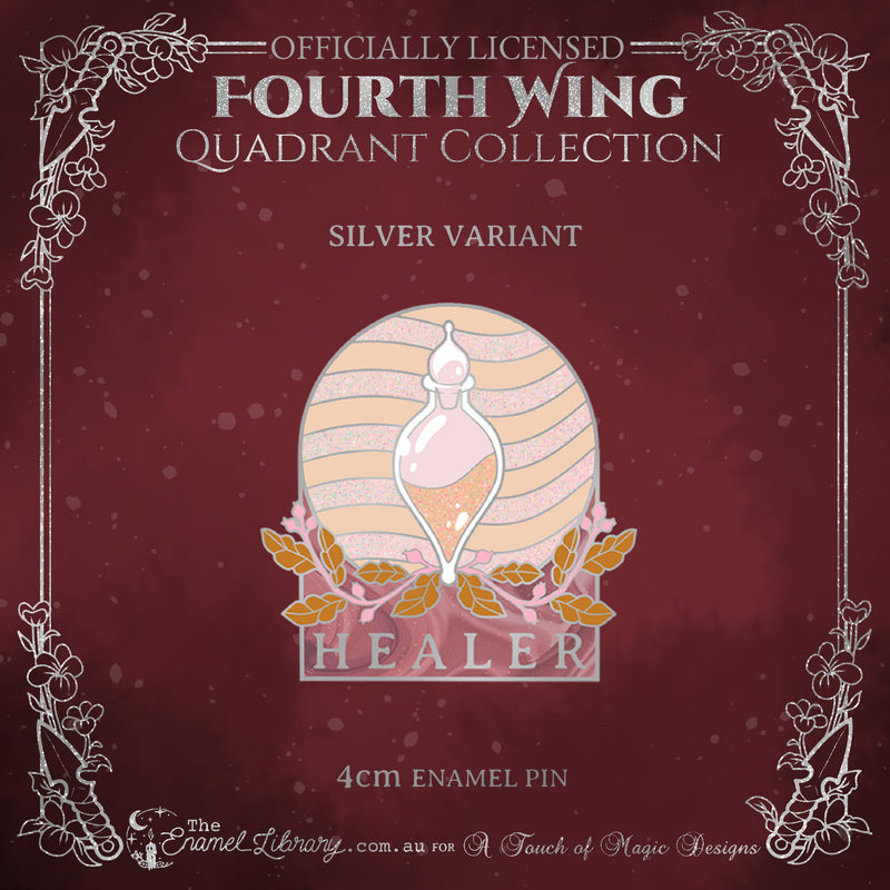 Silver - Healer Quadrant - Hard Enamel Pin - FOURTH WING OFFICIALLY LICENSED