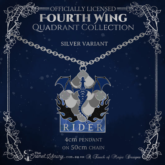 Silver - Rider Quadrant - Pendant necklace - FOURTH WING OFFICIALLY LICENSED